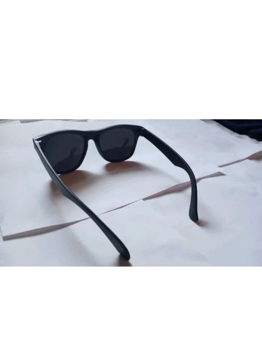 Unmarked Sunglasses Black Plastic Frame Black Tinted Plastic Lenses Classic